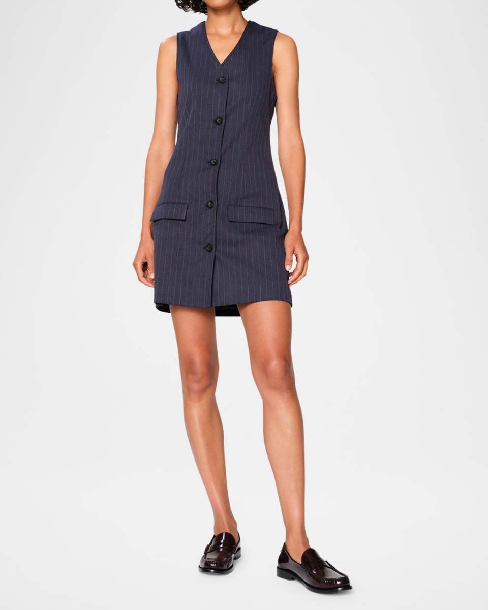 Pinstripe Mini Vest Dress